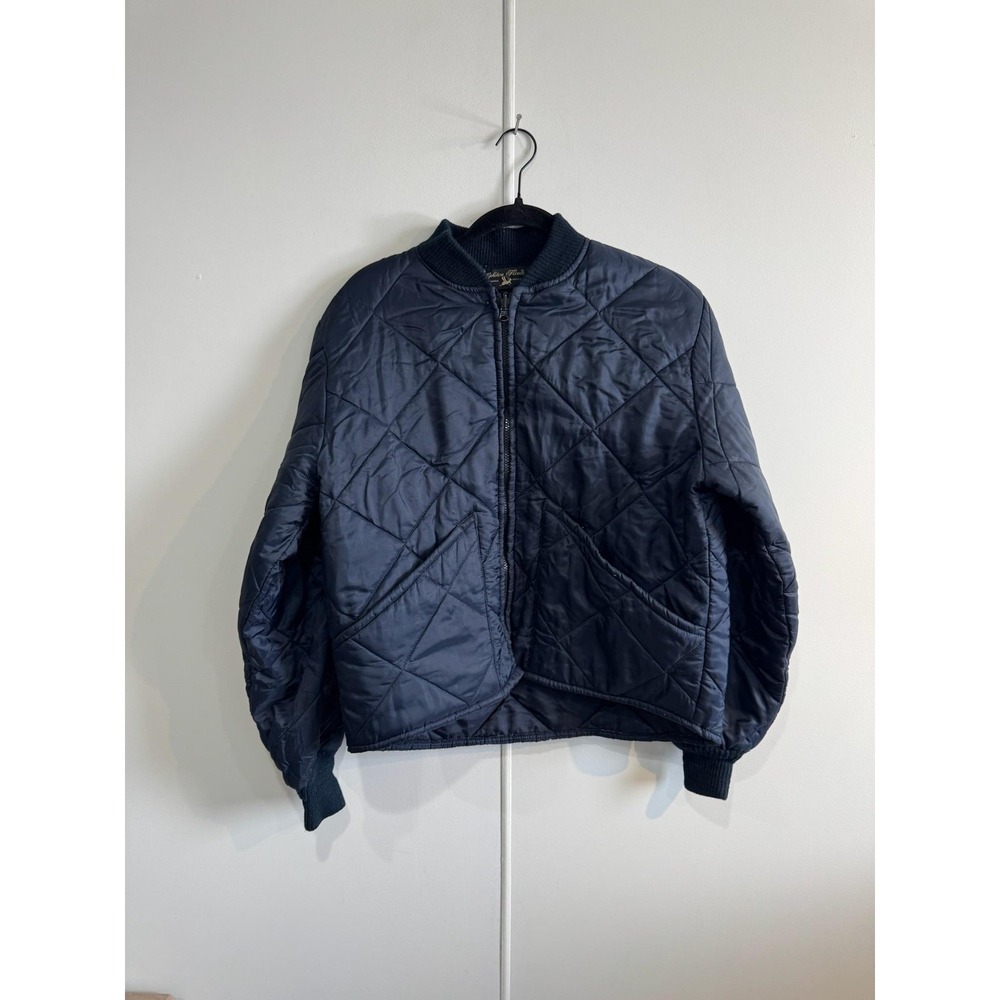 Vintage Golden Fleece Jacket Mens Large Blue Quilted Nylon Bomber USA Made Lined